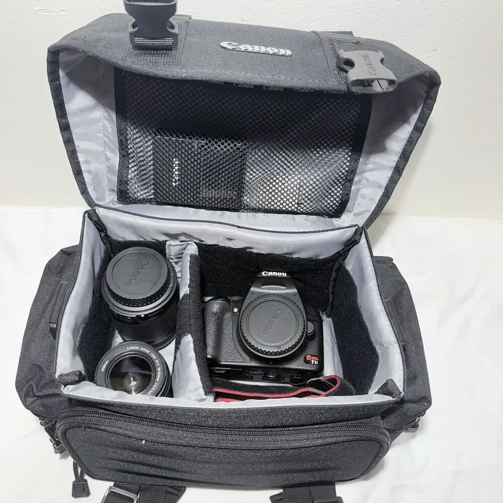 Canon Rebel T1i EOS Camera w/ EFS 18-55mm & 55-250mm Lenses + Carrying Bag